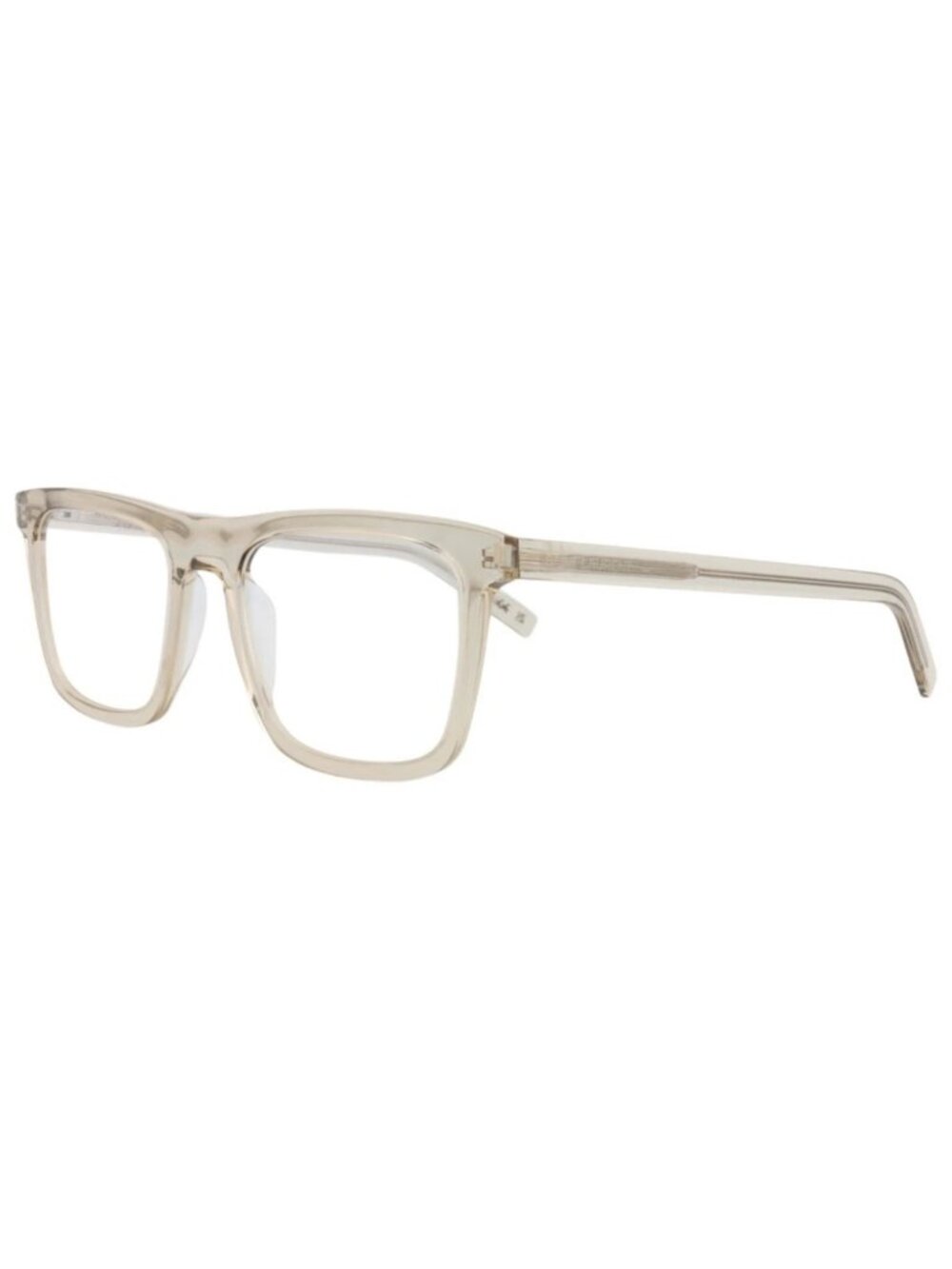 New Saint Laurent Women's Eyeglasses Square Rectangle Acetate Frame Mens Beige